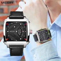 Watches for Men Leather Strap Automatic Mechanical Watch Waterproof Business C - £103.41 GBP+