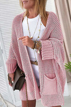 Apricot Oversized Fold Over Sleeve Open Front Cardigan - $53.99