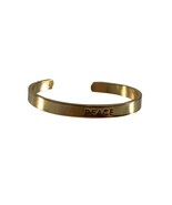 Kitsch Peace Bracelet Open Cuff Gold Tone Inspirational Stackable - $14.85
