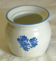Yorktowne Pfaltzgraff Stoneware Jam Jelly Jar Blue Floral USA - $16.82