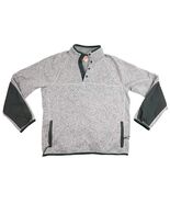 J. Crew Mens Mock Neck Sweater Grey 4-Button Pull Over Sportsmens Outfitter - $27.91