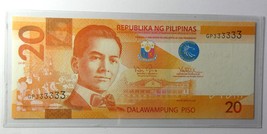 Philippines 2010 Banknote P-206a 20 Piso  Gem UNC SOLID NUMBER  S/N GP33... - £145.05 GBP