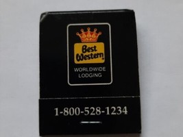 Vtg 20-Strike Matchbook Black Cover Best Western Worldwide Lodging Memorabilia - £4.07 GBP