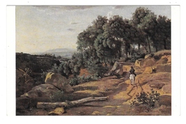 View Near Volterra Artist Corot National Gallery of Art DC Painting Postcard - $4.99
