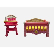 Fisher Price Snap 'N Style Baby Crib and Highchair Nursery Dollhouse Furniture - $18.49