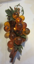 Vintage Amber Lucite  Cluster Grapes  MidCentury Modern - £93.82 GBP