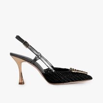 The Luna Black Leather Slingback Women Sandal image 2