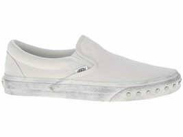 Vans Classic Slip On (Overwashed) White Womens Studded Casual Shoes - $842.67 MXN