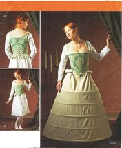 Miss 16th Century Undergarments Corset Hoop Skirt Shift Costume Sew Pattern 8-16 - £15.73 GBP