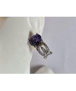 Womens Vintage Estate Sterling Silver Modernist CZ Earrings 6.8g E7715 - $831.12 MXN