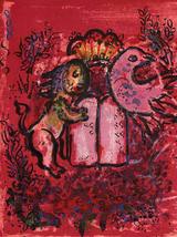 Artebonito - Marc Chagall Lithograph Table of laws Jerusalem windows - £220.54 GBP