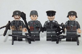 Minifigure Custom Toy German WW2 Set B Officer Machine Gunner Army Set - £18.18 GBP