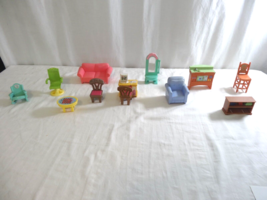 Fisher Price Loving Family Dolls Furniture  Accessories Lot Dollhouse 12 Pc - $14.87