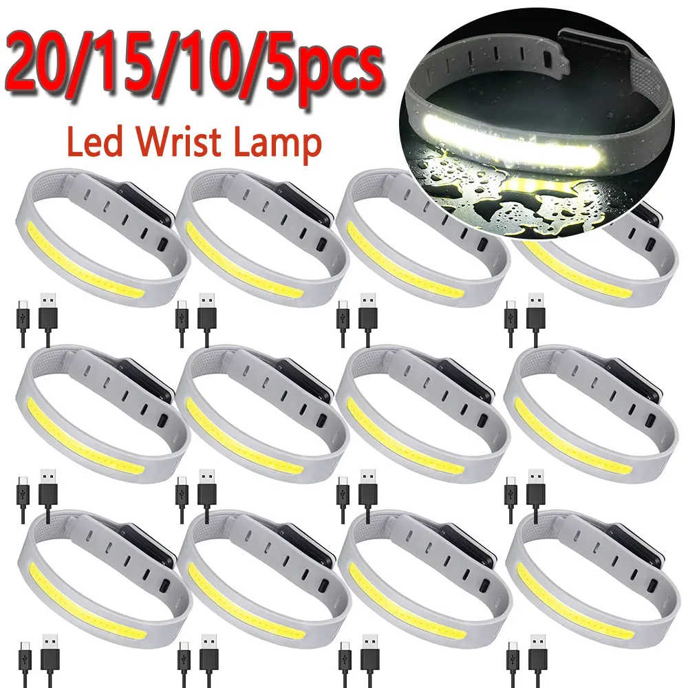 20/15/10/5pcs Led Wrist Lamp Night Running Flashlight Arm Leg Wristband Light - £17.81 GBP+
