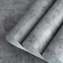 Toto Dark Grey Concrete Wallpaper 31.5157Inch Matte Thick Textured Cement Gray - £43.36 GBP