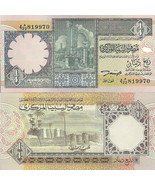 Libya P57b, 1/4 Dinar, Trajan arch / Marzuq fortress and water well UNC ... - $4.77
