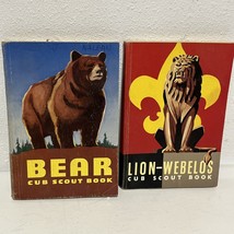 Cub Scout Manual Book Lot of 2 Bear and Lion - Webelos Vintage 1954 Book Guide - £7.81 GBP