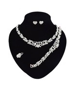 HUGS &amp; KISSES xo Set Silver Layered Real gold Filled necklace bracelet e... - $553.54 MXN