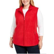 Karen Scott Womens Plus 0X New Red Amore Zeroproof Fleece Vest NWT DE55 - $23.51