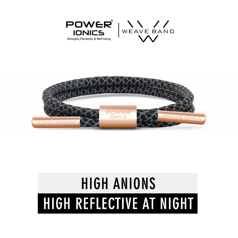 New Power Ionics Reflective Braided Rope Titanium Germanium Wristband Bracelet B - $38.80