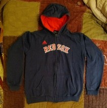 Boston Red Sox ADIDAS Blue EMBROIDED YOUTH HOODIE HOODY  LARGE LG 14/16 - £15.82 GBP