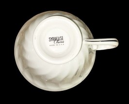 Syracuse China Wedding Ring Silhouette Footed Cup White Platinum Trim USA Teacup image 6