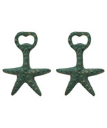 Rustic Verdigris Green Cast Iron Nautical Sea Star Starfish Bottle Opene... - $21.22 CAD