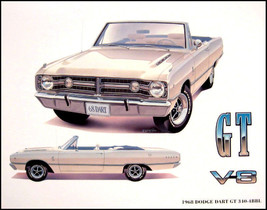 1968 Dodge Dart GT 340 Mopar Art Print Lithograph 68 - $28.71