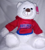 Plush Whimsical Polar Bear In HUGS Hooded Sweatshirt 15&quot; NWT - £13.01 GBP