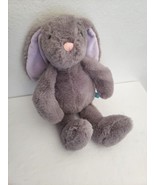 Manhattan Toy Floppy Bunny Rabbit Grey Purple Ears Plush Stuffed Animal 13&quot; - £23.31 GBP