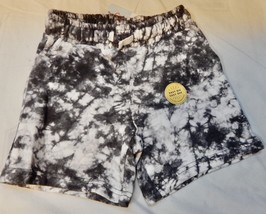 Cat &amp; Jack Girls XS Pull-On Shorts Drawstring Pockets Tie Dye Dark Grey NWT 266E - £5.95 GBP
