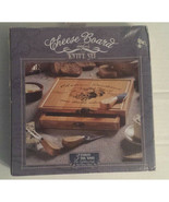 Cheese Board with Knife Storage And Knife Set NIB 9&quot; x 9&quot; x 1.5&quot; - $17.41