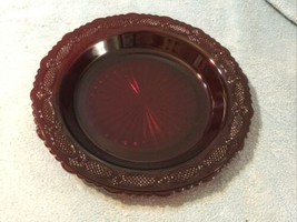 Vintage Avon 1876 Ruby Red Glass Cape Cod Pie Plate Server Dish New No Box - £18.47 GBP