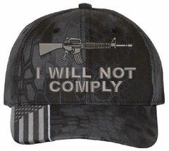 I Will Not Comply Hat With AK47 AR15 Gun Embroidered Adjustable Hat-Various Hats - £19.10 GBP