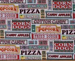 Cotton Amusement Park Tickets Food Trucks Fabric Print by the Yard D692.62 - $13.95