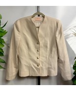 Vtg Pendleton Ivory Women&#39;s Sz 8 100% Virgin Wool Jacket Pearl Gold Butt... - $52.64 CAD
