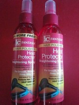 Two Pack Fantasia Ic Heat Protector Straightening Spray Hair Polisher 6 Fl. Oz. - £19.46 GBP