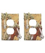 Rustic Western Chestnut Palomino Horses Duplex Outlet Receptacle Cover S... - €23,19 EUR
