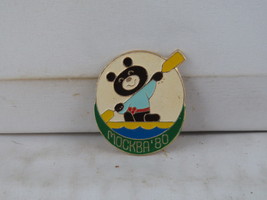 1980 Moscow Summer Olympics Pin - Event Pin Misha Canoeing - Stamped Pin - $20.53 CAD