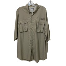 Columbia Khaki Tan PFG Fishing Shirt Mens Size XL UPF 30+ Vented Outdoors - £14.12 GBP