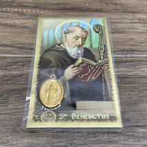 St Benedict Prayer Card Pendant Religious Catholic KG JD - $12.86