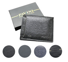 Pavini Men&#39;s Faux Leather Credit Card ID Passcase Billfold Textured Wallets - £8.51 GBP