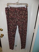 LuLaRoe Black W/Yellow Floral Print Leggings Size Tall and Curvy Women's... - $25.20