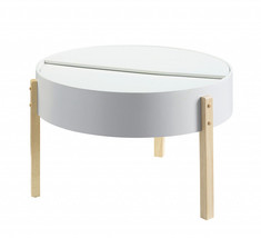 32" Natural Brown And White Round Coffee Table - $7,810.44 MXN