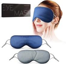 Sleep Mask, 2 Packs Cool Warm Two-Sided Fabric Eye Mask with Adjustable ... - £15.45 GBP