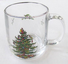 Vintage Christmas Tree Paraglazed Glass Collectible Mug by Libbey Glass - £11.78 GBP