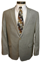 Ralph Lauren Beige Gray Windowpane Silk Wool Sport Coat 46R - £27.24 GBP