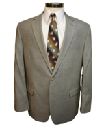 Ralph Lauren Beige Gray Windowpane Silk Wool Sport Coat 46R - £27.26 GBP