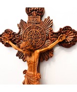 Jesus Vatican Prayer Cross - Hand Carved Teak Wood Art Sculpture Christi... - €993,34 EUR