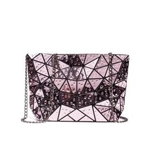 G laser folded handbags pu leather bag famous designer geometric shoulder bag for women thumb200
